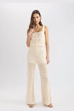 DeFacto Wide Leg Crochet Lined Trousers