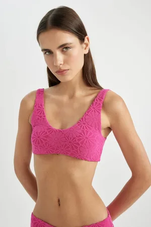DeFacto Fall in Love Regular Fit Floral Jacquard Bikini Top