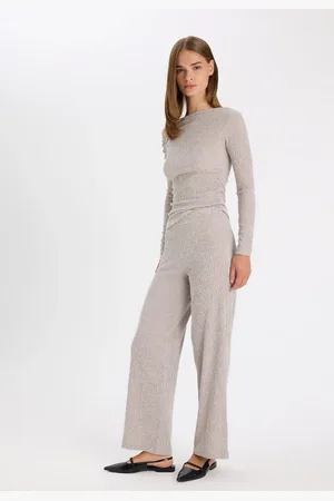 DeFacto Wide Leg Crepe Trousers