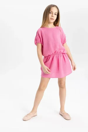 DeFacto Girl 2-Piece Set Crew Neck Short Sleeve T-Shirt Skirt