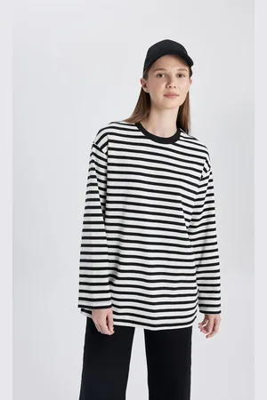 DeFacto Regular Fit Striped Long Sleeve T-Shirt Tunic