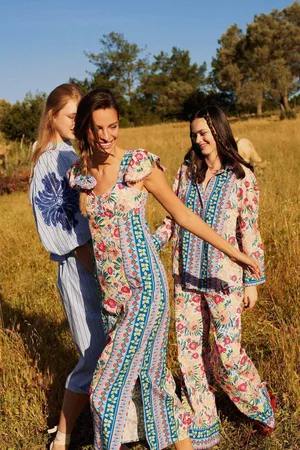 DeFacto Lug Von Siga X Poplin Pants Wide Leg Wide Leg Patterned Normal Waist