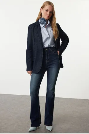 Trendyol Blue High Waist Flare Jeans