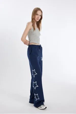 DeFacto Cool Wide Leg Printed Thick Fabric Sweatpants