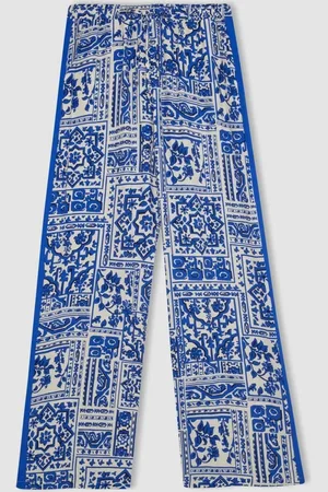 DeFacto Wide Leg Patterned Pocket High Waist Wide Leg Moroccan Trousers