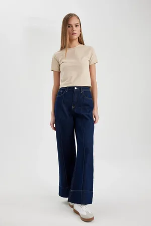 DeFacto Wide Leg High Waist Wide Leg Crop Jeans
