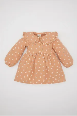 DeFacto Baby Girl Floral Long Sleeve Muslin Dress