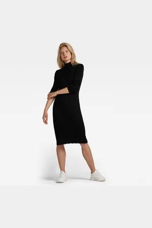 G-Star Dress - G-star Rib mock dress knit black