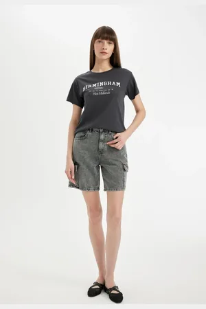 DeFacto High Waist Jean Bermuda Shorts