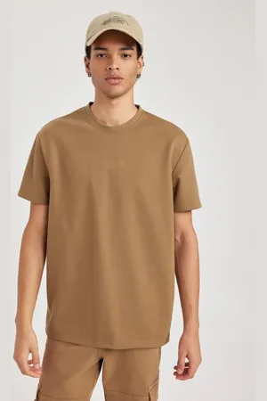 DeFacto Regular Fit Crew Neck Printed Short Sleeve Heavy Fabric T-Shirt