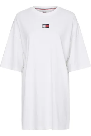Tommy Hilfiger Tommy Jeans Dress - TJW ESSENTIAL BADGE TEE DRESS white