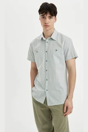 DeFacto Slim Fit Cotton Striped Short Sleeve Shirt