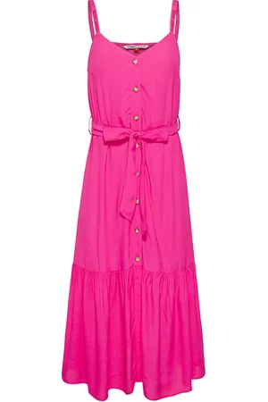 Tommy Hilfiger Tommy Jeans Dress - TJW BUTTON THRU MIDI DRESS pink
