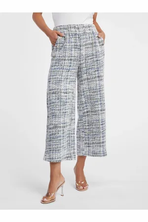 ORSAY Modro-krémové dámské tvídové culottes - Dámské