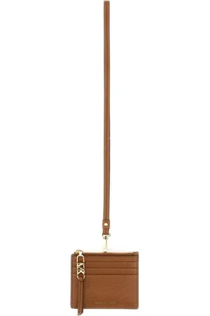 Michael Kors Card Case - EMPIRE SM CLIP CARD LANYARD brown