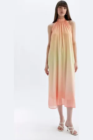DeFacto A-Line Halter Neck Gradient Chiffon Sleeveless Maxi Dress