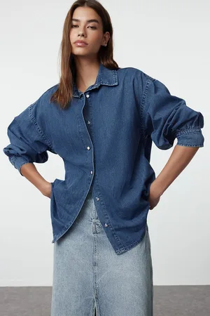 Trendyol Námořnicky oversized džínová košile