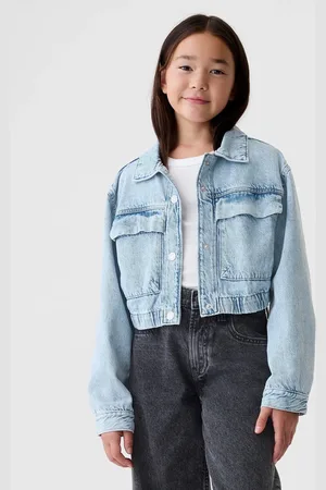 GAP Dětská džínová crop bunda - Holky