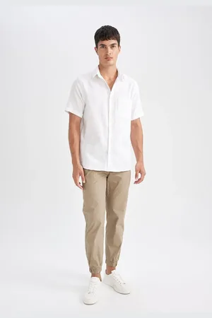 DeFacto Cotton Jogger Pants Basic Straight Waist Lace Up Pocket Elastic Leg