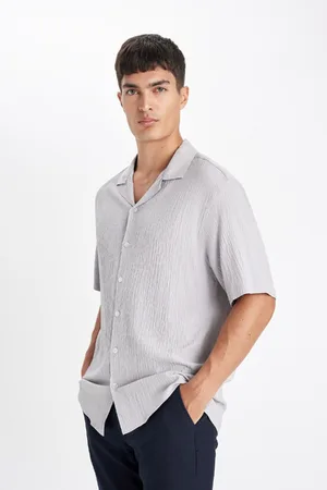 DeFacto Relax Fit Polo Collar Combed Cotton Short Sleeve Shirt