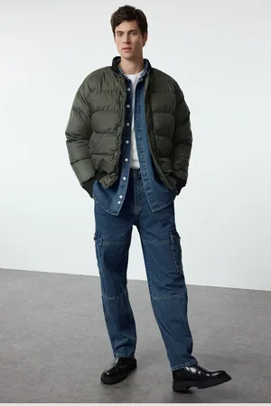 Trendyol Khaki Regular Fit Rubber Detailed Winter Coat