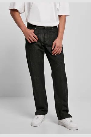 Urban classics Straight Slit Jeans černé syrové