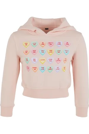 Mister Tee Dětská zkrácená mikina Sweet Heart Candy růžová