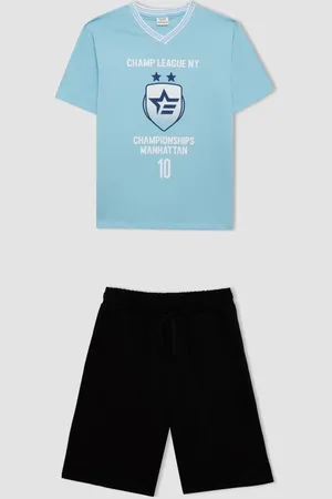 DeFacto Boy 2-Piece Set Printed Short Sleeve T-Shirt Shorts