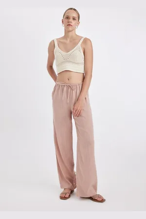 DeFacto Trousers Wide Leg Double Pocket Normal Waist Standard Length
