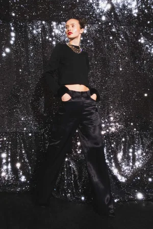 DeFacto Wide Leg Cargo Normal Waist Maxi Satin Trousers With Cargo Pocket