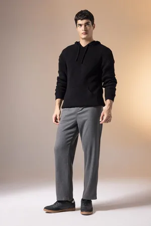 DeFacto Trousers Relax Fit Waist Tie Pocket Basic Plain Straight Leg