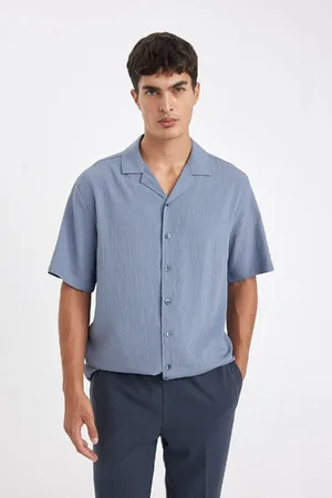 DeFacto Relax Fit Crinkle Short Sleeve Shirt