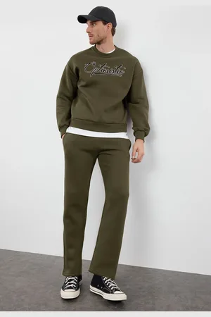 Trendyol Khaki Oversize/Wide Cut Text Printed Tracksuit