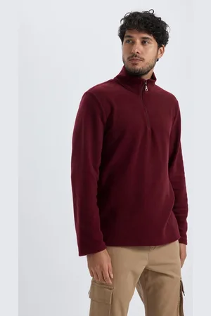 DeFacto Regular Fit Stand Collar Zippered Fleece Sweatshirt