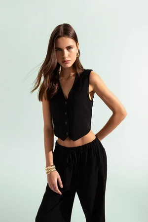 DeFacto Regular Fit Linen Blend Blazer Vest
