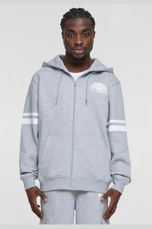 Southpole Pánská mikina College Zip Hoody šedý melír/bílá