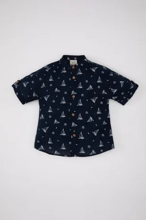 DeFacto Baby Boy Flame Poplin Patterned Short Sleeve Shirt
