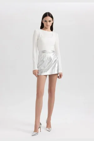 DeFacto Cool A Cut Shiny Mini Skirt