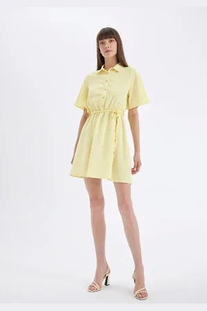 DeFacto Shirt Collar Short Sleeve Mini Dress