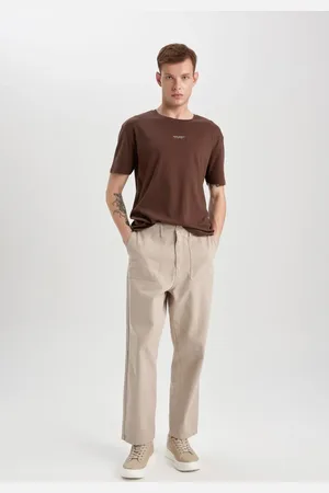 DeFacto Gabardine Trousers Baggy Fit Pocket Straight Leg