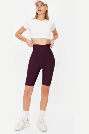 Trendyol Plum Gathering Knitted Sports Biker/Cycler/Short Tights