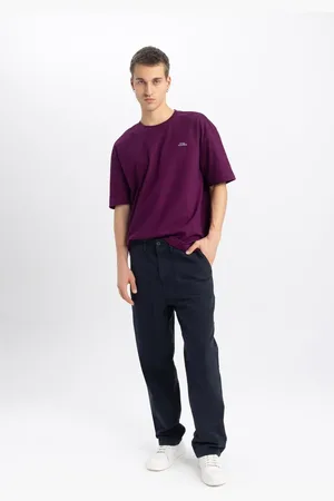DeFacto Gabardine Trousers Baggy Fit Pocket Straight Leg