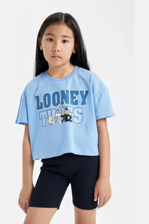 DeFacto Girls Looney Tunes Crew Neck Short Sleeve Crop T-Shirt