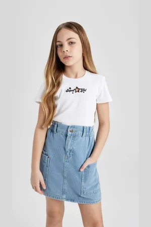 DeFacto Girl Slim Fit Crew Neck Ribbed Camisole Short Sleeve T-Shirt