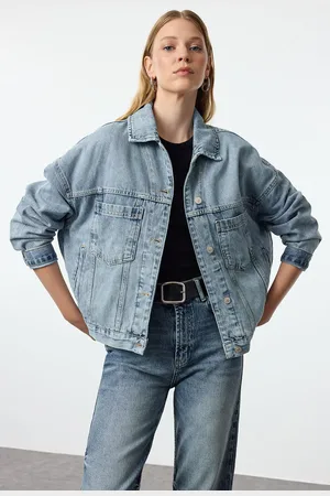 Trendyol Blue Oversize Denim Jacket