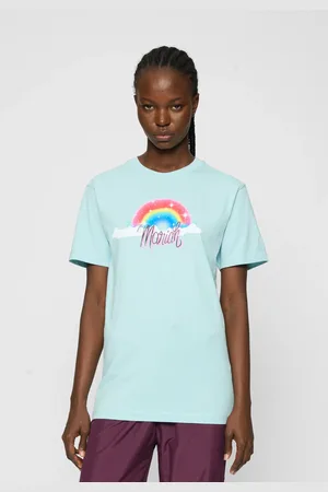 Merchcode Dámské triko Mariah Rainbow oceánově modré