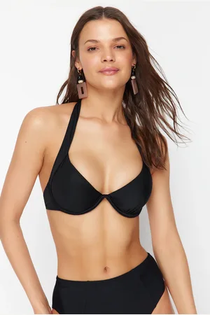 Trendyol Black Balcony Reverse V Underwire Bikini Top