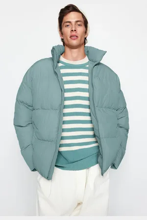 Trendyol Mint Unisex Oversize Fit Stojatý límec Puffer Jacket