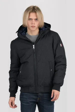 Tommy Hilfiger Jacket - STRUCTURE HOODED BOMBER dark blue