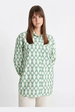 DeFacto Relax Fit Patterned Long Sleeve Shirt Tunic
